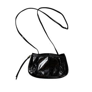 Hobo Black Zip Around Crossbody Wallet Bag